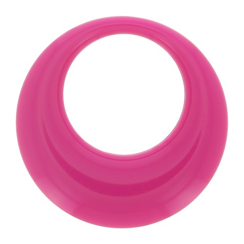34.5mm Opaque resin hollow circle pendant - Fuchsia Pink x1
