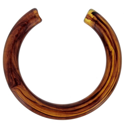 Half-round spacer for 41 mm translucent resin hoop earrings - Marbled amber x1