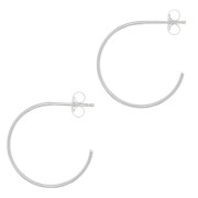 21mm 925 Sterling Silver Hoop earrings to decorate x2|raw }}