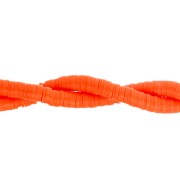 Heishi polymer clay beads rondelles 6x1 mm - Neon orange x45cm