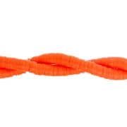 Heishi polymer clay beads rondelles 6x1 mm - Neon orange x45cm