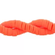 Heishi polymer clay rondelle beads 6x1 mm - Neon orange x40cm