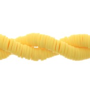 Heishi polymer clay rondelle beads 6x1 mm - Yellow x40cm