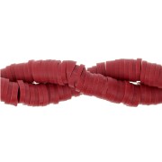 6x1mm Heishi polymer clay round beads - Burgundy x45cm