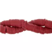 Heishi polymer clay rondelle beads 6x1 mm - Burgundy x44cm