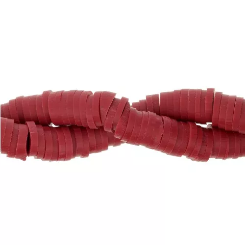 Heishi polymer clay rondelle beads 6x1 mm - Burgundy x44cm