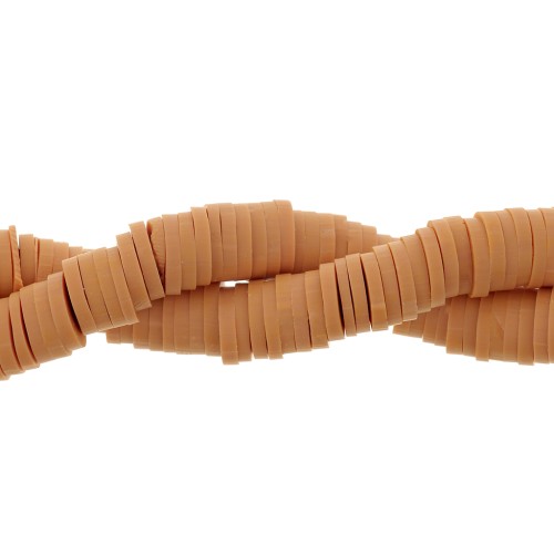 Heishi polymer clay rondelle beads 6x1 mm - Caramel x46cm