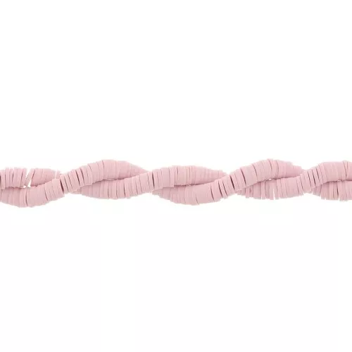 Heishi polymer clay rondelle beads 6x1 mm - Old rose x40cm