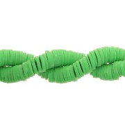 6x1mm Heishi polymer clay round beads - Green x45cm