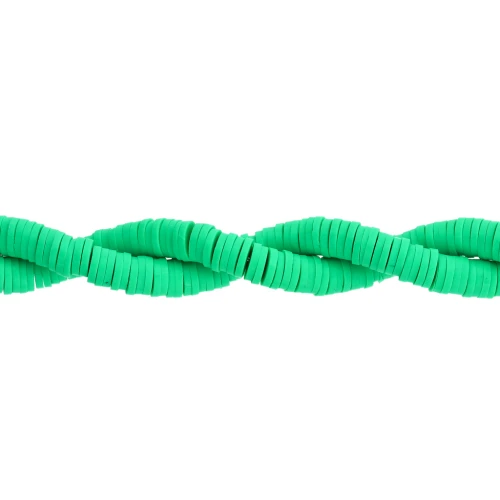 Heishi polymer clay rondelle beads 6x1 mm - Green x43cm