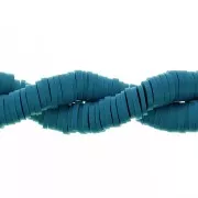 6x1mm Heishi polymer clay round beads - Blue jean x45cm