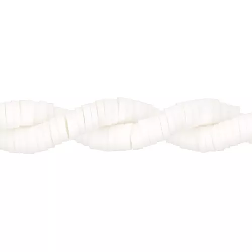 Heishi polymer clay rondelle beads 4x1mm - White x45cm