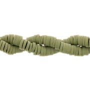 5x1mm Heishi polymer clay round beads - Khaki x40cm