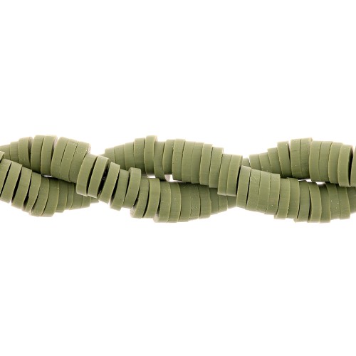 Heishi polymer clay rondelle beads 5x1 mm - Khaki x41cm