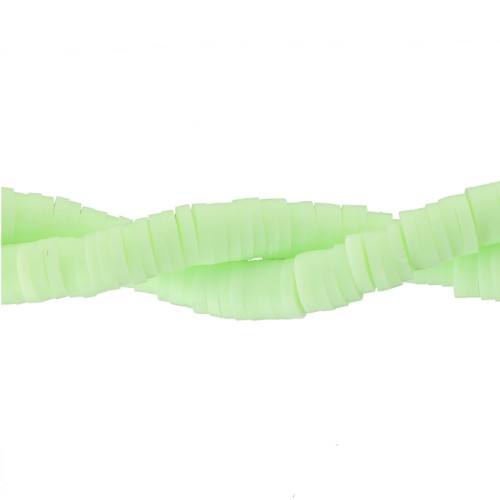 5x1mm Heishi polymer clay round beads - Anise Green x40cm
