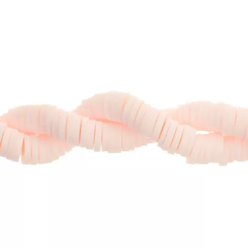 Heishi polymer clay rondelle beads 5x1 mm - Pink beige x40cm