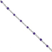 2mm - Stainless steel 304 Chain with epoxy resin beads - Purple x1m|raw }}