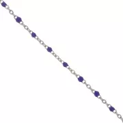 2mm - Stainless steel 304 Chain with epoxy resin beads - Purple x1m