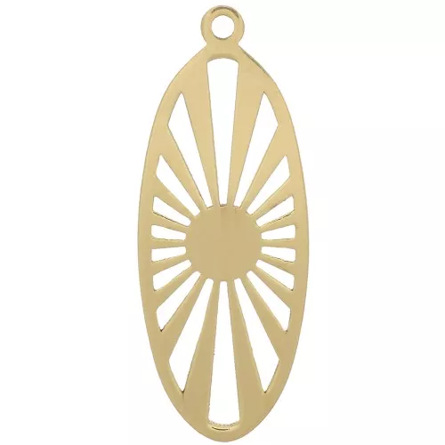 23x9mm Pendant oval openwork excluded Perles&Co for 4mm cabochon - Gold filled x1