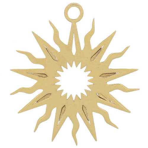 16mm Hollow sun pendant - exclusive to Perles&Co - Gold filled x1