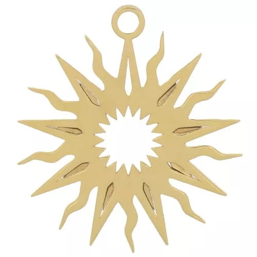 16mm Hollow sun pendant - exclusive to Perles&Co - Gold filled x1