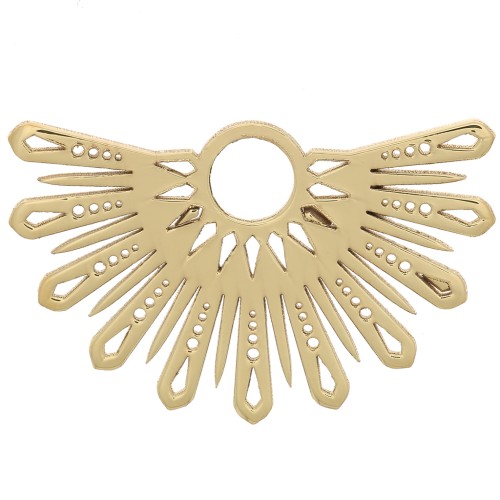 15x25mm Half-sun ethnic pendant - exclusive to Perles&Co - Gold filled x1