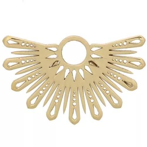 15x25mm Half-sun ethnic pendant - exclusive to Perles&Co - Gold filled x1