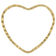 13.5x16mm Mounting and weaving heart ring - Raw brass x1