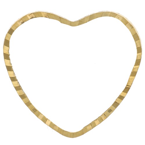 13.5x16mm Mounting and weaving heart ring - Raw brass x1