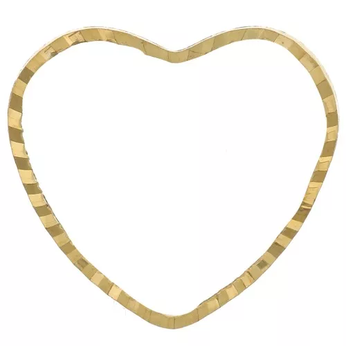 13.5x16mm Mounting and weaving heart ring - Raw brass x1