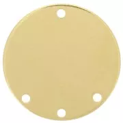 21mm Round chandelier pendant - 3 holes - Raw Brass x1