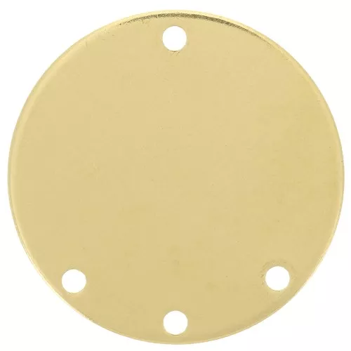21mm Round chandelier pendant - 3 holes - Raw Brass x1