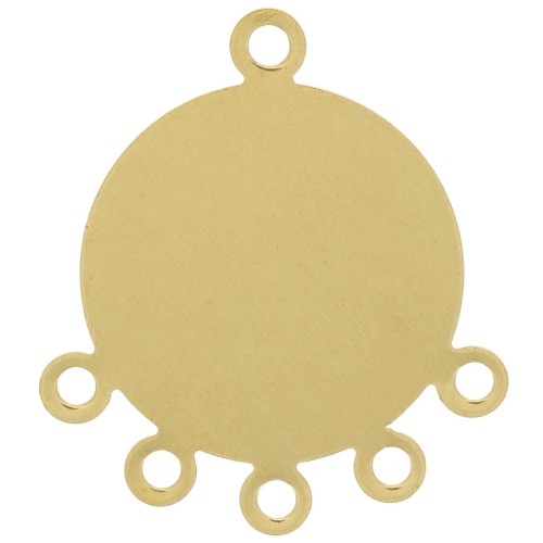 17mm 5 rings Round pendant - Raw brass x1