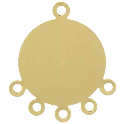17mm 5 rings Round pendant - Raw brass x1