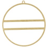 Circle pendant with two horizontal bars - 43 mm - Rough brass x1|raw }}