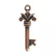 Key charm Lily 34mm Old copper tone x1