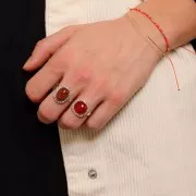 14x10mm 925 Silver Balls ring for flat back cabochon - Size 54 to 58 x1