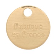 8mm Fabriqué en France Medal charms - Fine Gold plated x5|raw }}