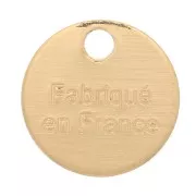 8mm Fabriqué en France Medal charms - Fine Gold plated x5