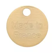 8mm Made in France Medal charms - Fine Gold plated x5