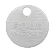8mm Fabriqué en France Medal charms - Fine silver plating x5