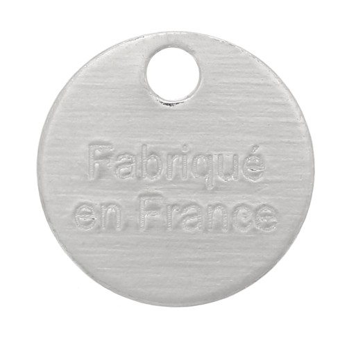 8mm Fabriqué en France Medal charms - Fine silver plating x5
