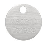 8mm Medal charms - Made in France - Fine silver plating x5|raw }}