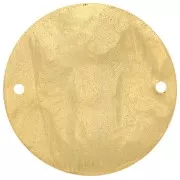 30mm Round Hammered & Grooved Spacer - Fine Gold Plated x1