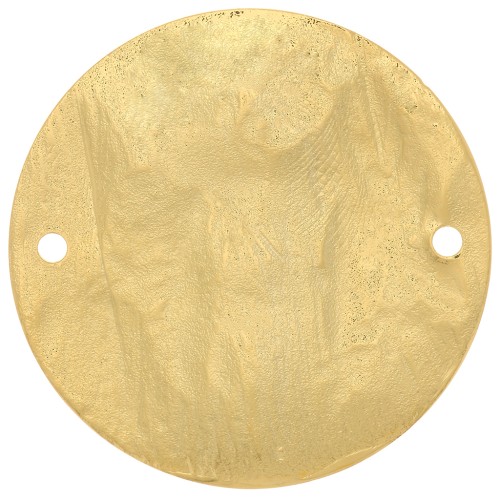 30mm Round Hammered & Grooved Spacer - Fine Gold Plated x1