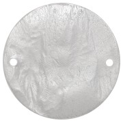 30mm Round Hammered & Grooved Spacer - Silver Tone x1