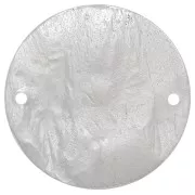 30mm Round Hammered & Grooved Spacer - Silver Tone x1