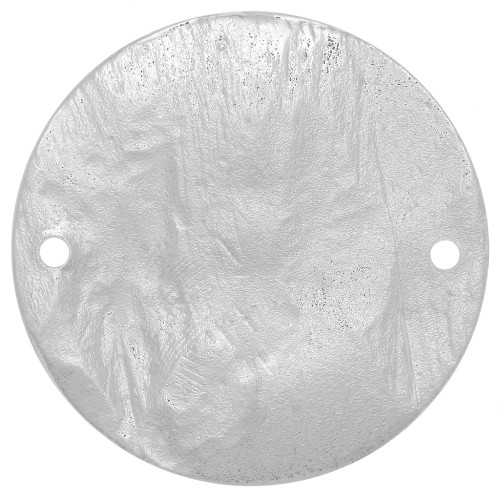 30mm Round Hammered & Grooved Spacer - Silver Tone x1