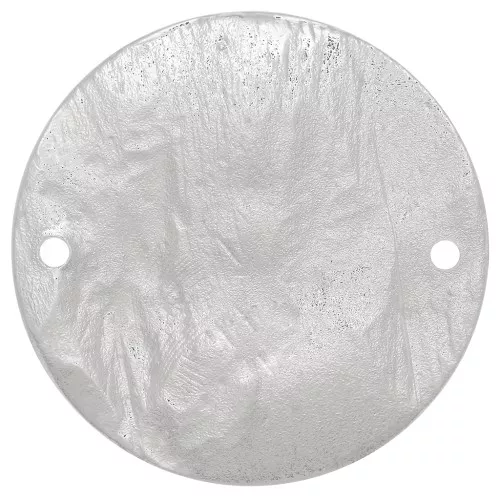 30mm Round Hammered & Grooved Spacer - Silver Tone x1
