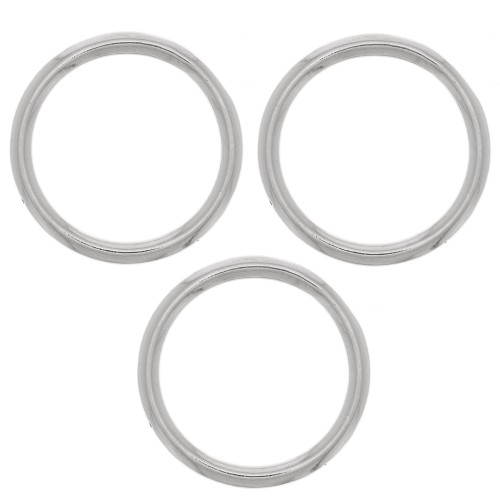 20mm Mounting and weaving ring round for jewellery creation - Rhodium Tone x1